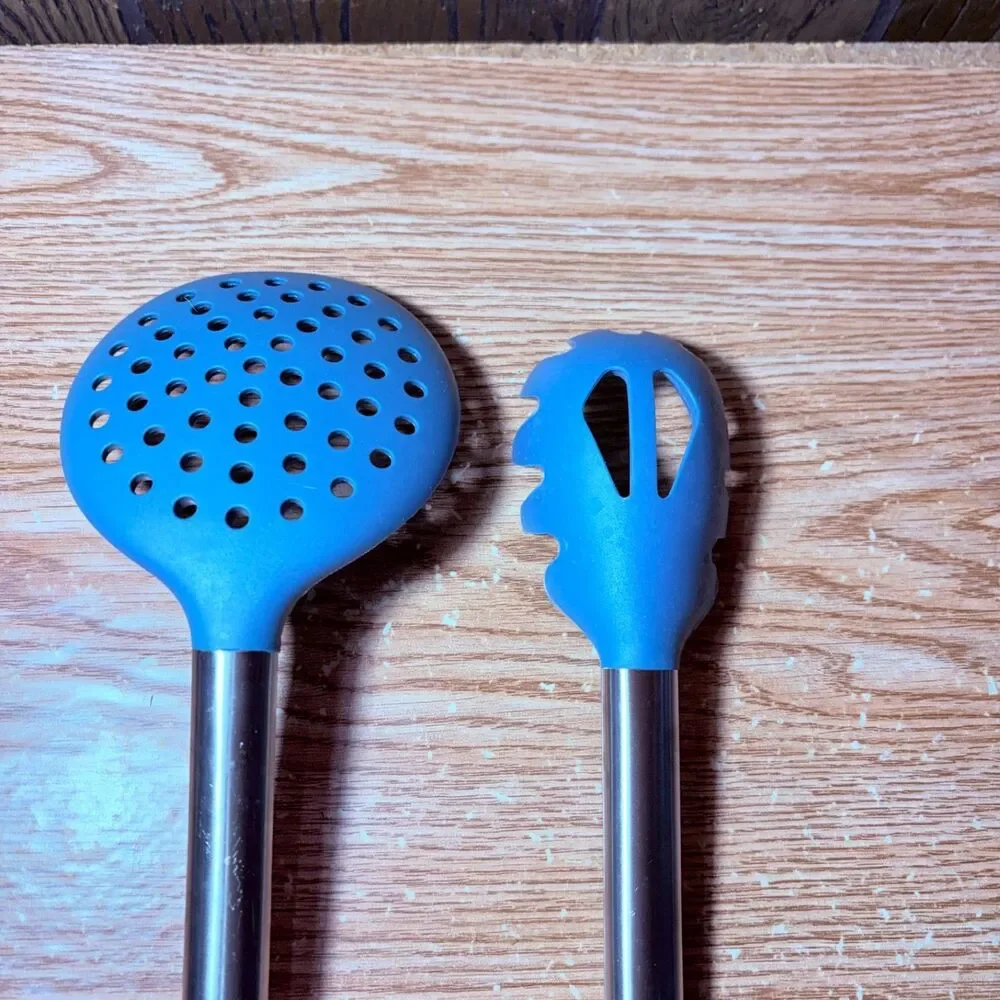 Silicone Pasta Fork & Ladle Spoon Set Large Non Stick Kitchen Utensils